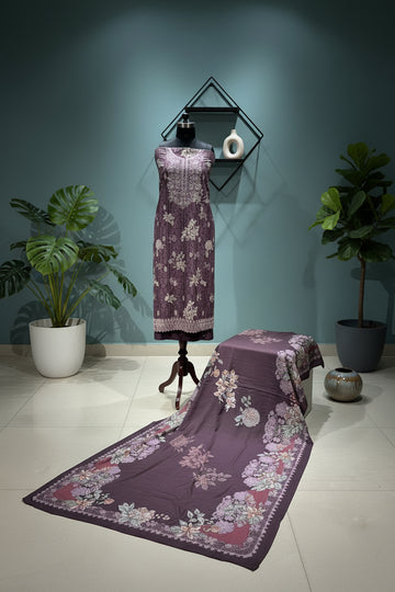 Cotton Unstitched Salwar Set - Floral Print