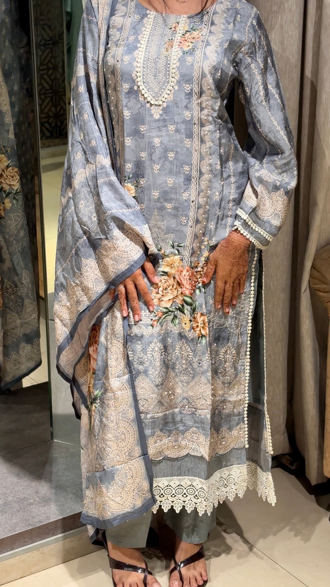 Muslin Floral Salwar Set