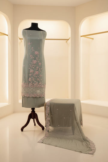 Organza Unstitched Salwar Set